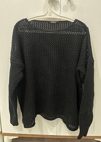 Siyah Örgü Kadın Triko Sweatshirt - Görsel 2