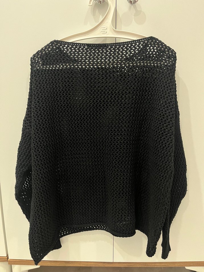 Siyah Örgü Kadın Triko Sweatshirt - Görsel 3