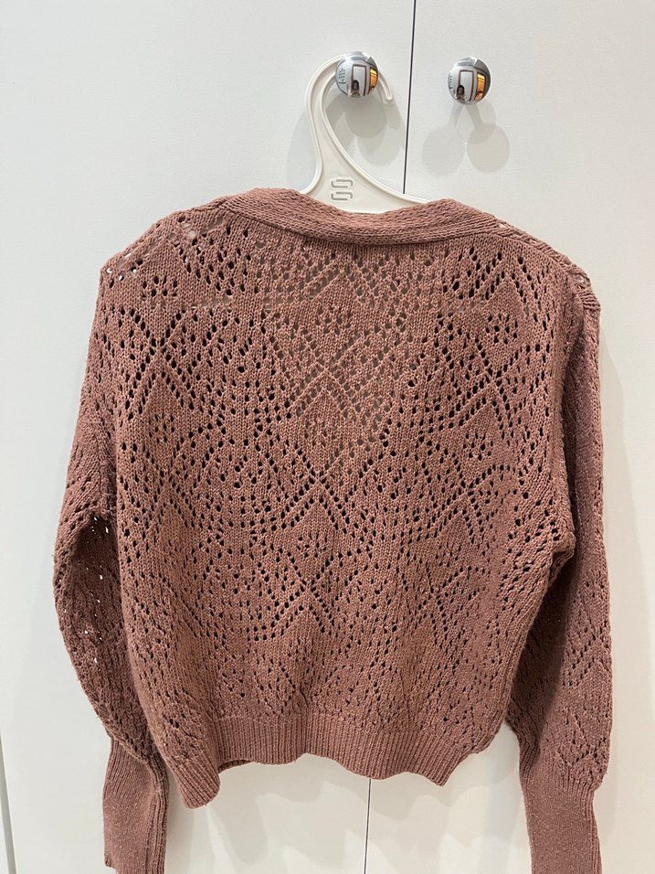 Somon V Yaka Örgü Kadın Hırka - Görsel 2