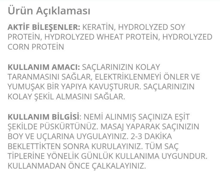 Life Keratin Sütü Saç Spreyi 200 ml - Görsel 2