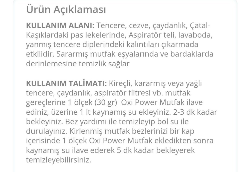 Homm Life Clean Oxi Power Mutfak Tozu 500g - Görsel 2