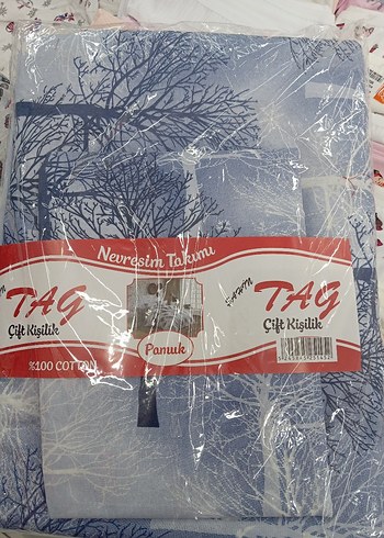 Mavi Desenli Çift Kişilik Nevresim Takımı