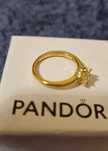  Beden sarı Renk Pandora Orijinal Gold Tektaş Yüzük 54