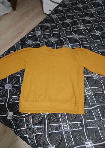Diğer Hardal Sarisi Bisiklet Yaka Sweatshirt