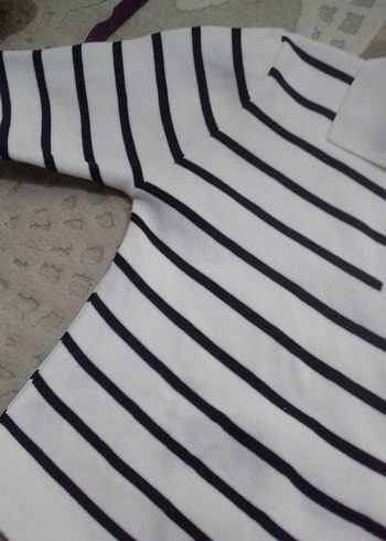Paul Frank kadın V-Yaka Çizgili Polo çizgili tişört