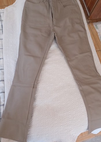 Bej Kadın Süet Kumaş Pantolon