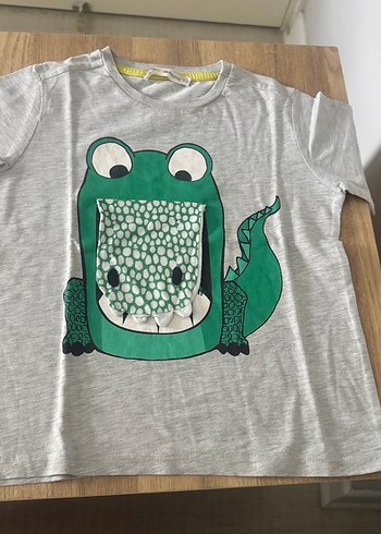 Düğmeli Gri Erkek Çocuk Tişörtü - Görsel 2