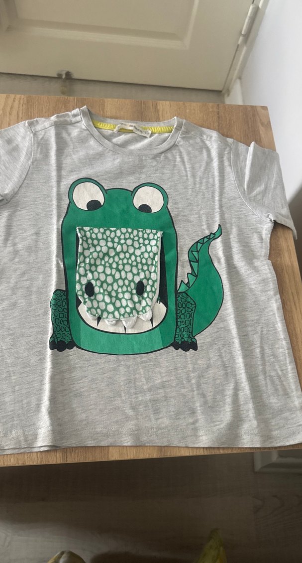 Düğmeli Gri Erkek Çocuk Tişörtü - Görsel 2