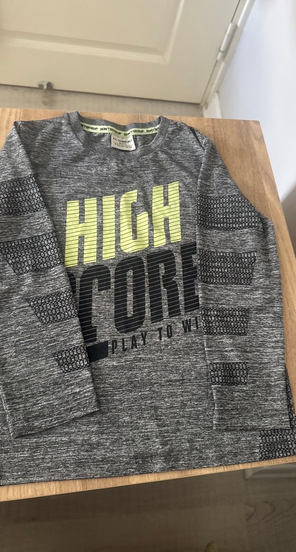 Erkek Gri Baskılı Yüksek Yakalı Sweatshirt - Görsel 3