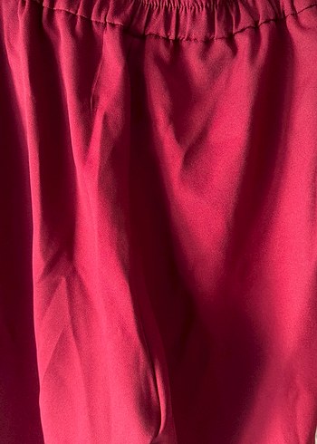 Bordo  Salaş Kadın Kumaş Pantolon - Görsel 2