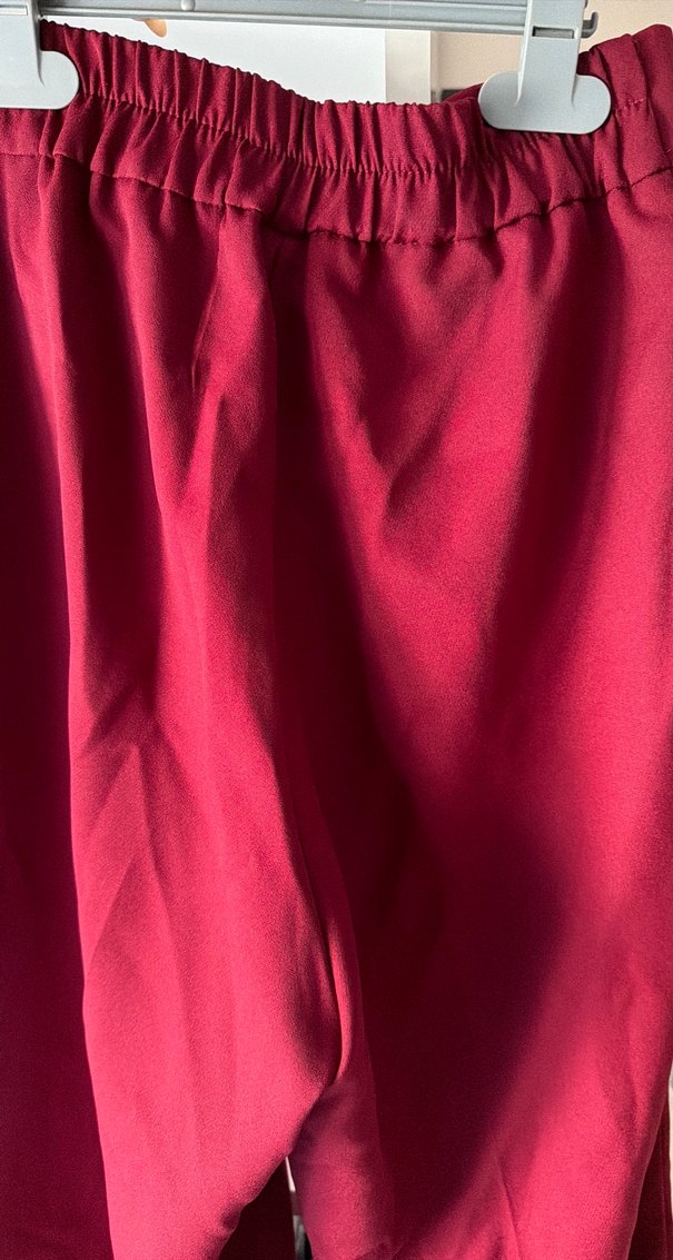 Bordo  Salaş Kadın Kumaş Pantolon - Görsel 2