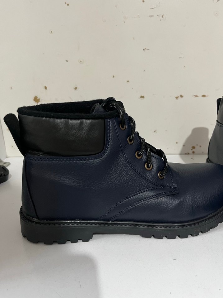 Lacivert Erkek Sokak Stili Kauçuk Bot - Görsel 3