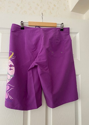 Baskılı Mor ve siyah Midi Şort - Görsel 6