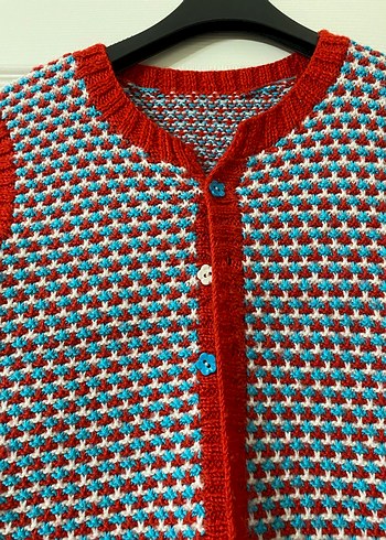 Kız Çocuk Çok Renkli Örgü Yelek - Görsel 3