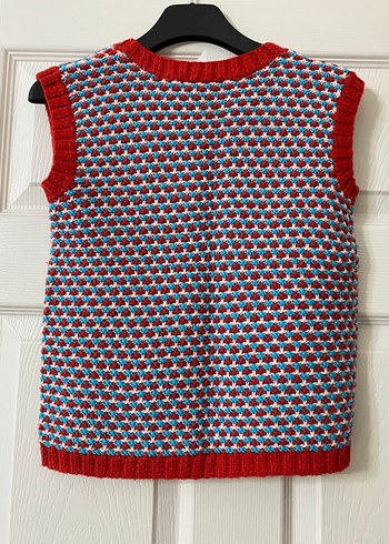 Kız Çocuk Çok Renkli Örgü Yelek - Görsel 4