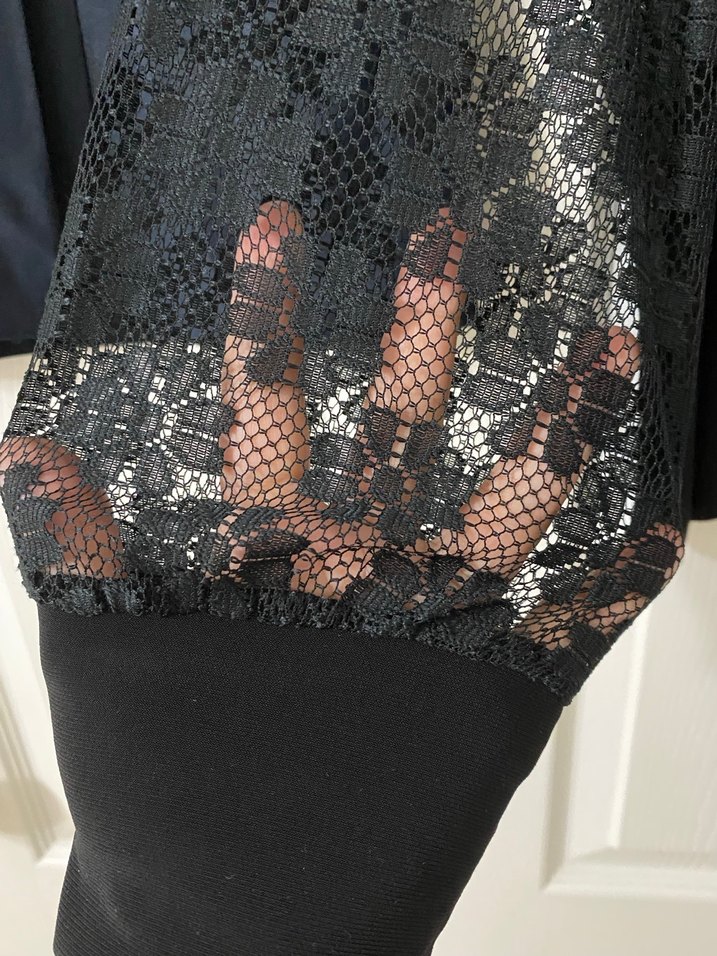 Lacivert Pilili Midi Etek ve Bluz - Görsel 5