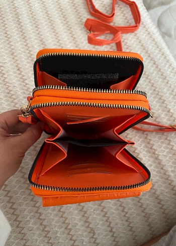 Kadın Turuncu Deri Çapraz Çanta - Görsel 4