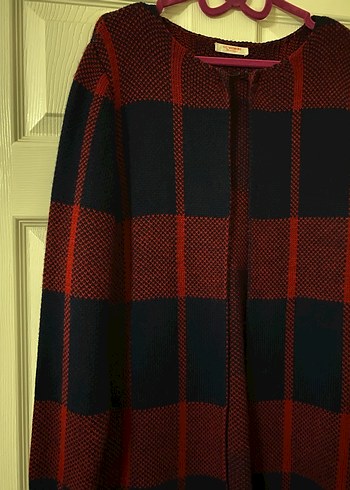 Bordo Lacivert Triko Kadın Hırka - Görsel 5