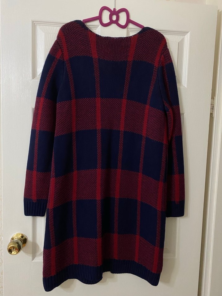 Bordo Lacivert Triko Kadın Hırka - Görsel 3