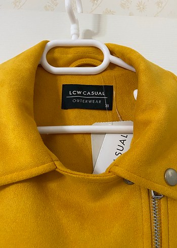 Sarı Kadın Süet Fermuarlı Ceket - Görsel 4