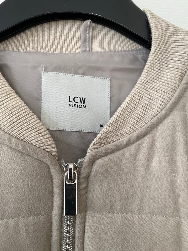 Bej Erkek Süet Fermuarlı Ceket - Görsel 2