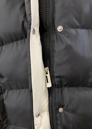 Çıtçıtlı Siyah Kadın Midi Kışlık Mont - Görsel 7