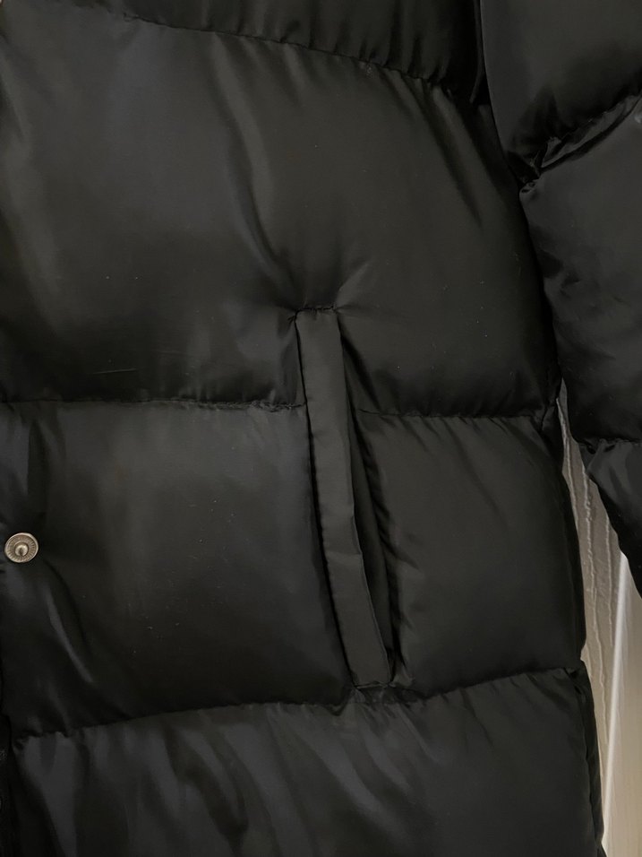 Çıtçıtlı Siyah Kadın Midi Kışlık Mont - Görsel 5