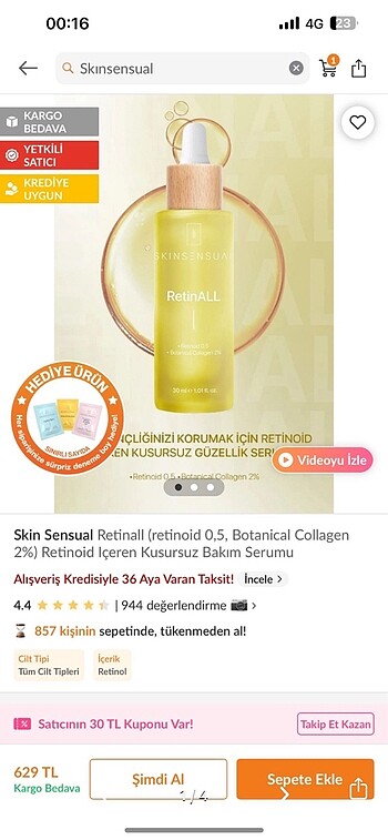 Diğer Skinsensual serum
