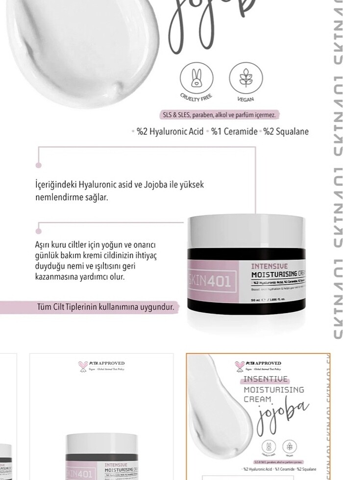 Skin401 yoğun nemlendirici krem - Görsel 3