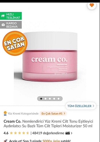 Diğer Cream co nemlendirici