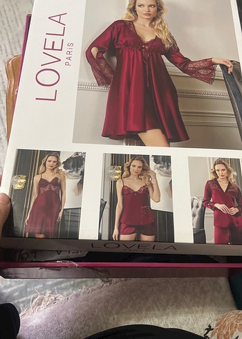 Bordo Uzun Kollu Mini Parisian Gecelik - Görsel 6