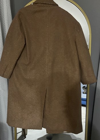 Düğmeli Kahverengi Midi Kadın Kaban - Görsel 6