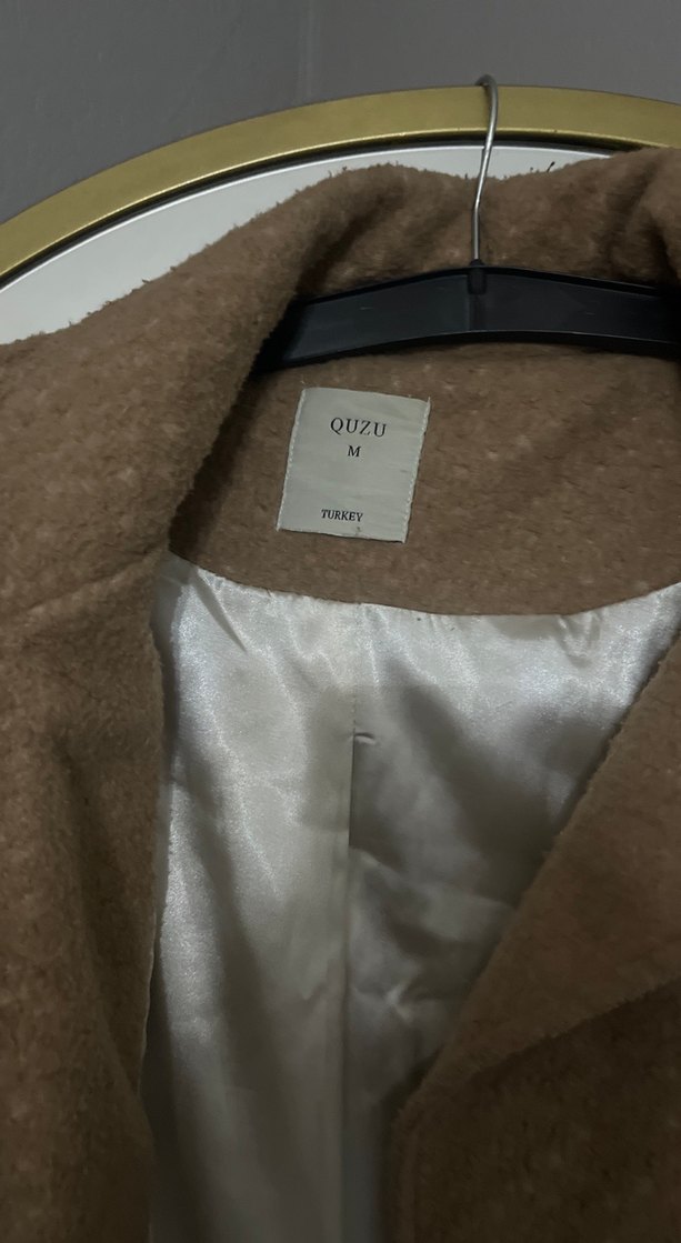 Düğmeli Kahverengi Midi Kadın Kaban - Görsel 2