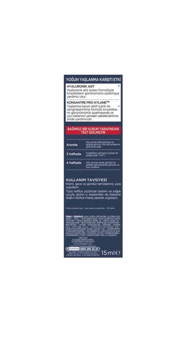 L'Oréal Paris Revitalift Lazer X3 Yoğun Yaşlanma Karşıtı Göz  S. - Görsel 4