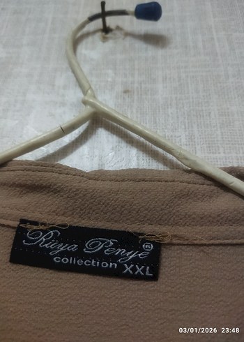 Nakışlı Bej Uzun Kadın Kaban - Görsel 3