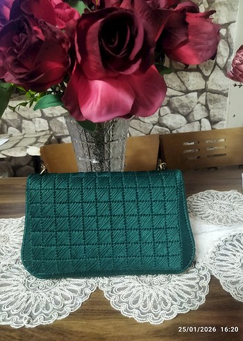 Yeşil Pilili Kadın Omuz Çantası - Görsel 2