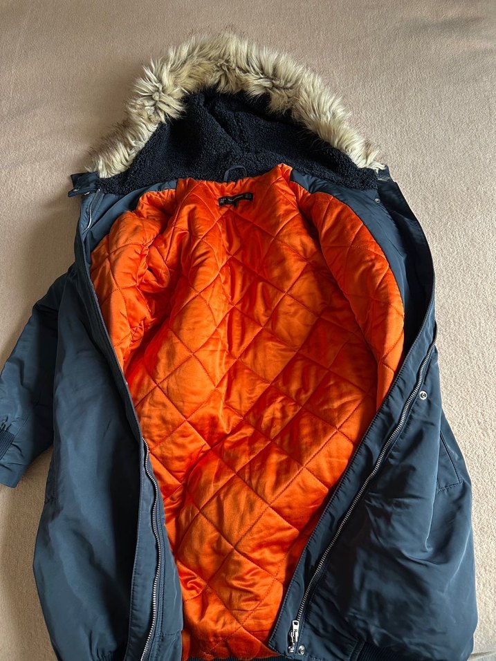 Gri Midi Kadın Kışlık Mont Yüksek Yakalı - Görsel 4