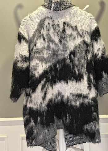 Gri Uzun Kadın Peluş Kaban - Görsel 5