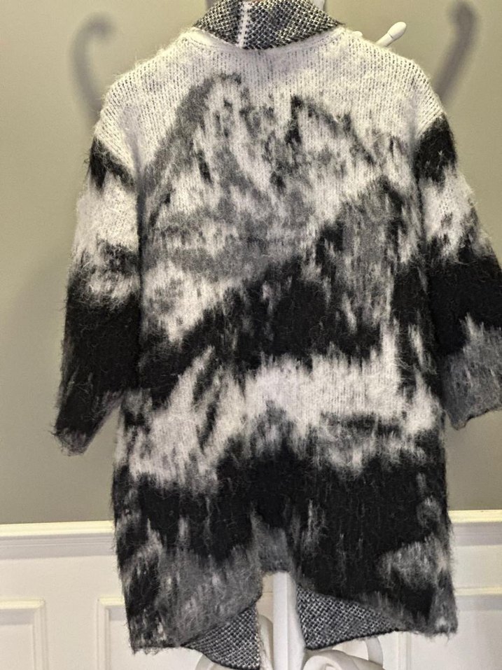 Gri Uzun Kadın Peluş Kaban - Görsel 5