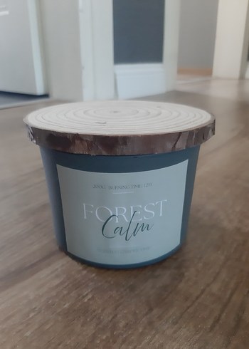 Orman Temalı Gri Mum ve Ahşap Kapak