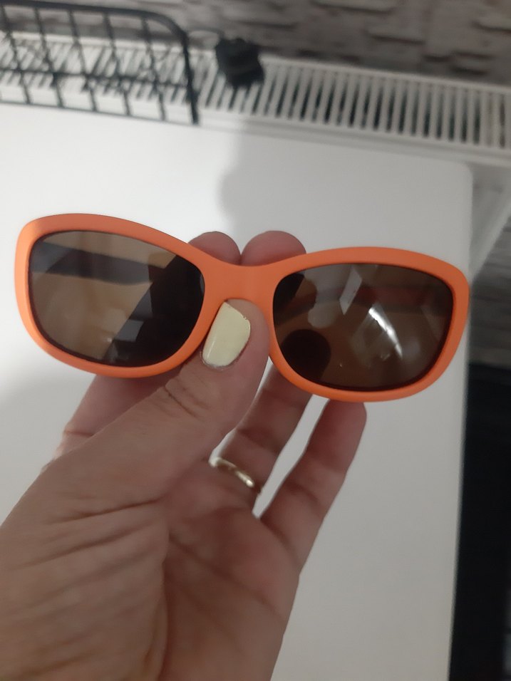 Şeffaf Gri Detaylı Turuncu çocuk Güneş Gözlüğü - Görsel 3