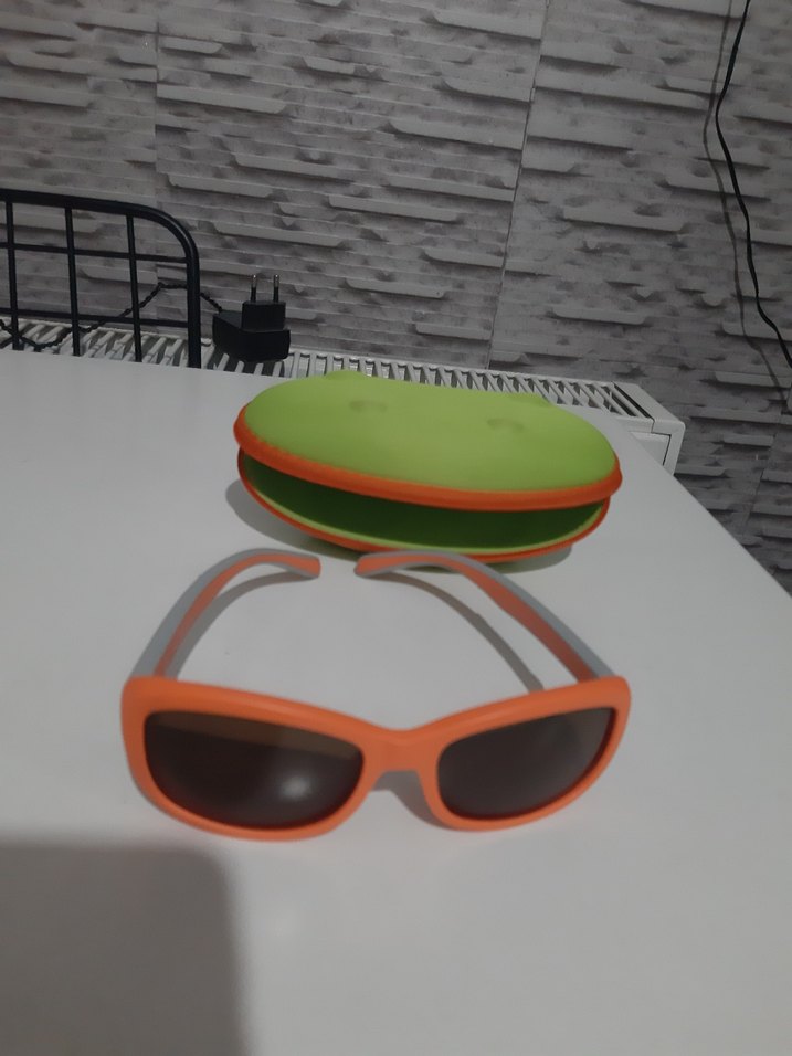 Şeffaf Gri Detaylı Turuncu çocuk Güneş Gözlüğü - Görsel 4