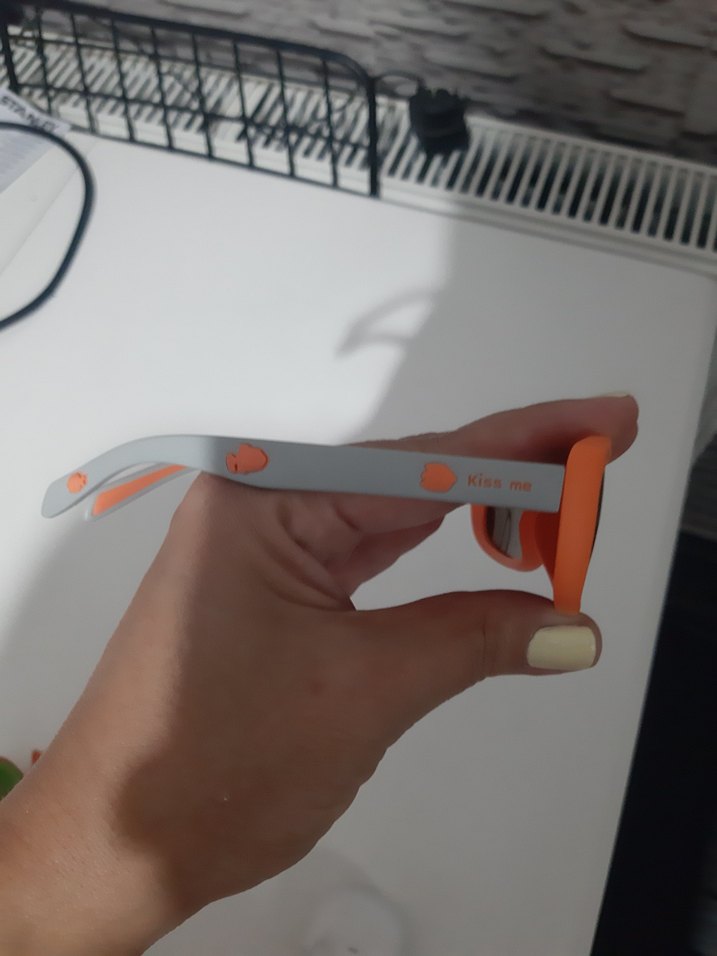 Şeffaf Gri Detaylı Turuncu çocuk Güneş Gözlüğü - Görsel 2