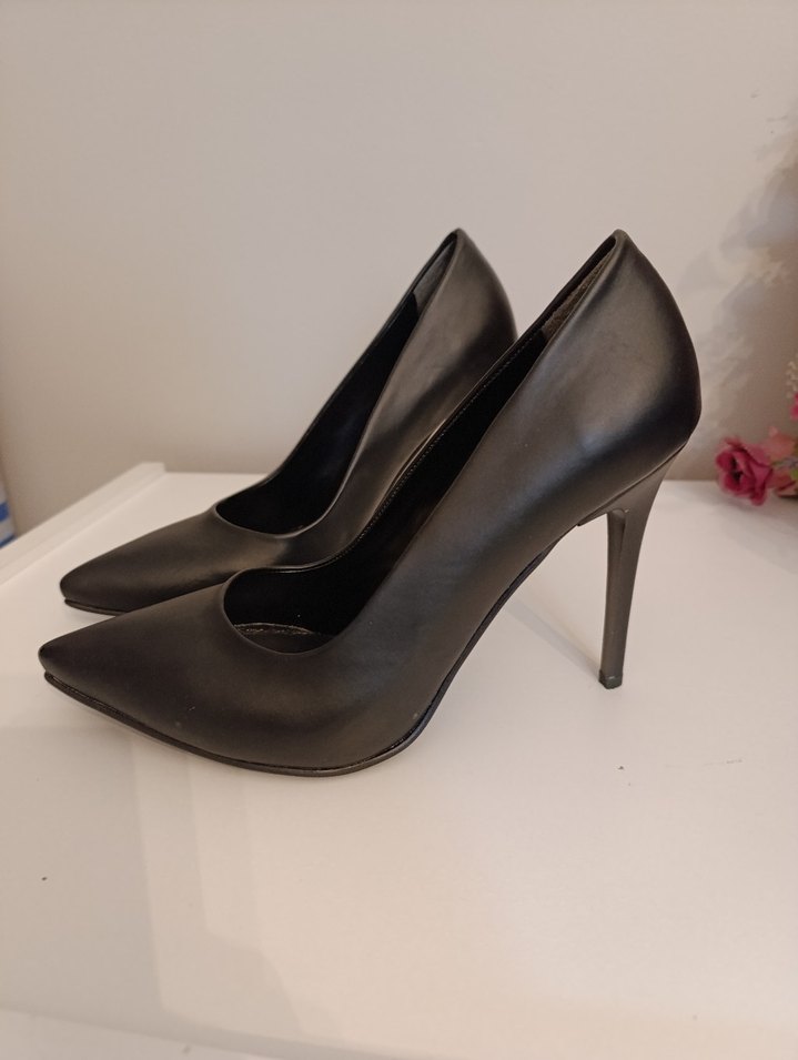 Kadın Siyah Stiletto Topuklu Ofis Ayakkabısı - Görsel 5