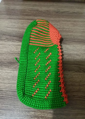 Renkli Örgü Kadın patik - Görsel 2