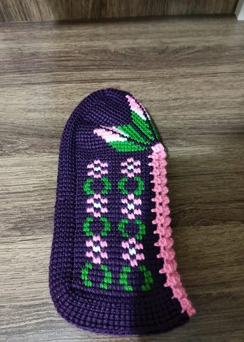 Renkli Nakışlı Örgü Kadın patik - Görsel 2