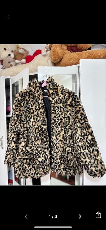 Leopar peluş kürk