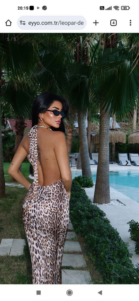 eyyo leopar elbise - Görsel 2