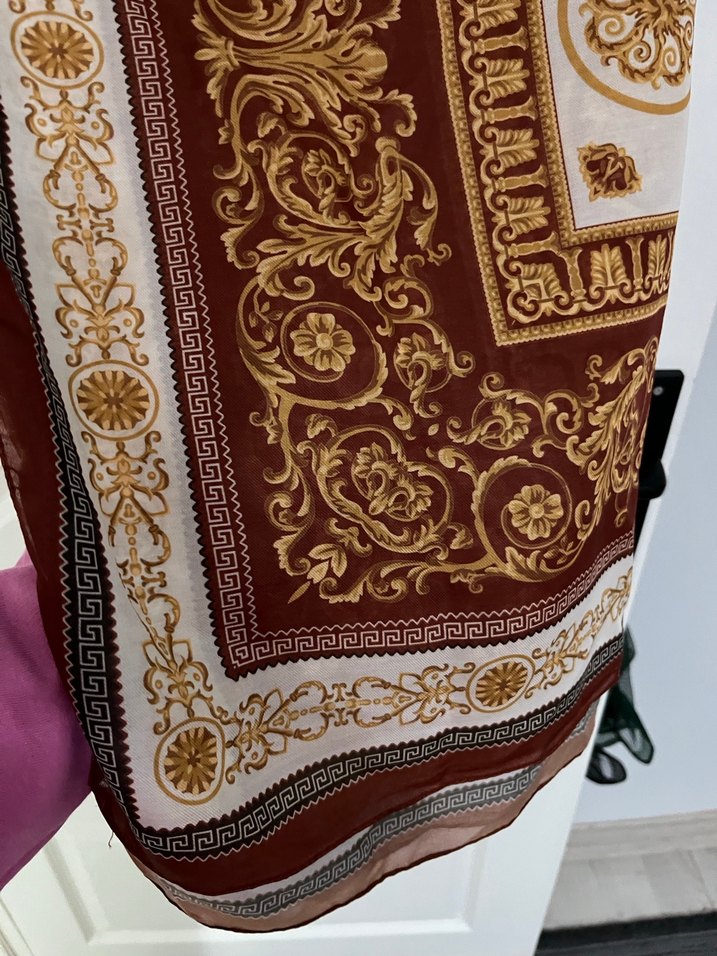 Bordo Drapeli Kadın yumuşak kumaş Şal - Görsel 2