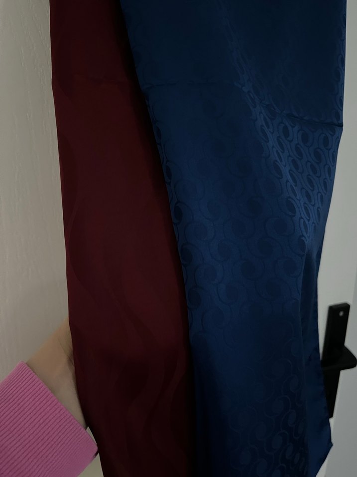 Bordo Parlak Saten Kadın Şal - Görsel 3